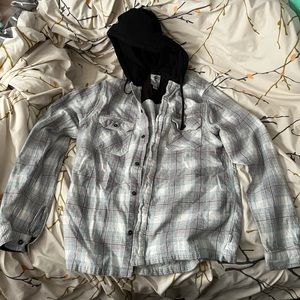 Men’s Element Wentworth Plaid Hooded Flannel Size Large